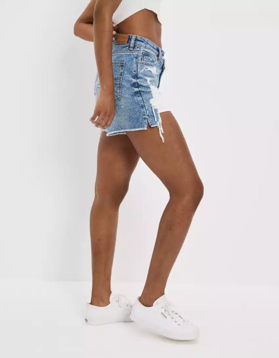 Shorts American Eagle AE Denim Highest Taille Baggy Indigo Femme | QDY-13798188